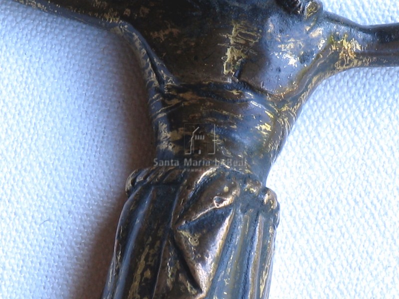 Cristo de bronce, detalle del torso.
