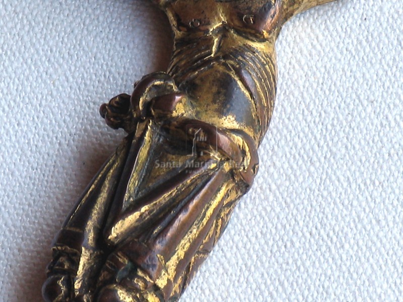 Cristo de bronce, detalle del paño de pureza