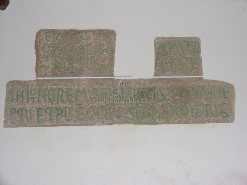 Inscripción del muro sur de la nave