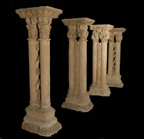 Grupo de capiteles tardorrománicos procedentes de la iglesia de San Juan de Barbalos (Salamanca)