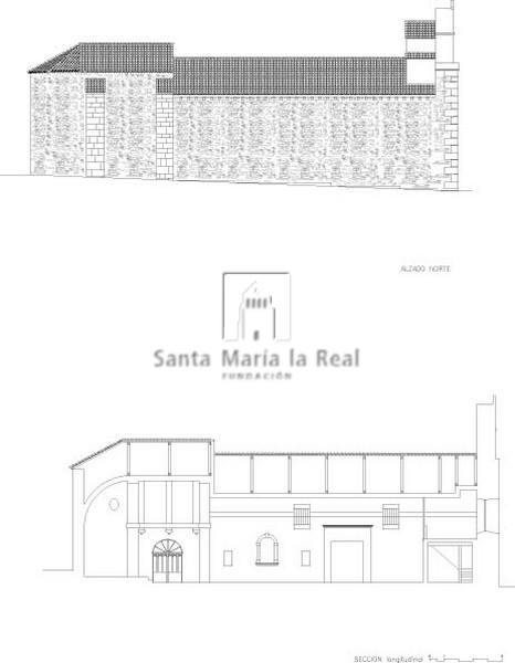 Alzado norte y Sección longitudinal