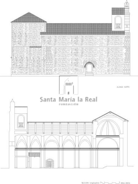 Alzado norte y Sección longitudinal
