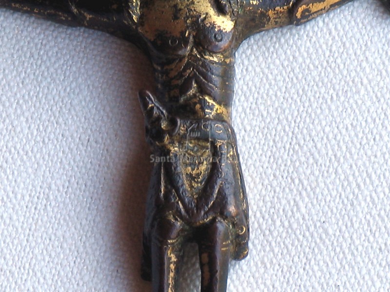 Cristo de bronce, detalle del torso y paño de pureza