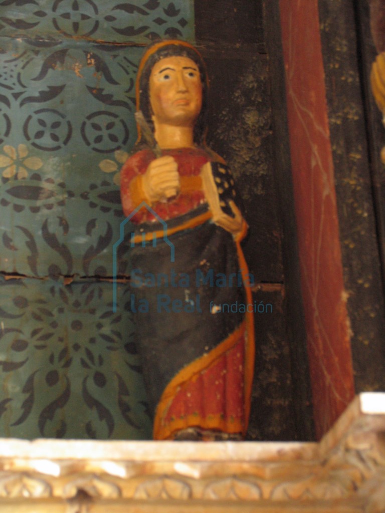 Detalle del retablo. Virgen mártir