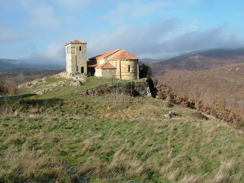 Panóramica de la iglesia, torre y necrópolis.