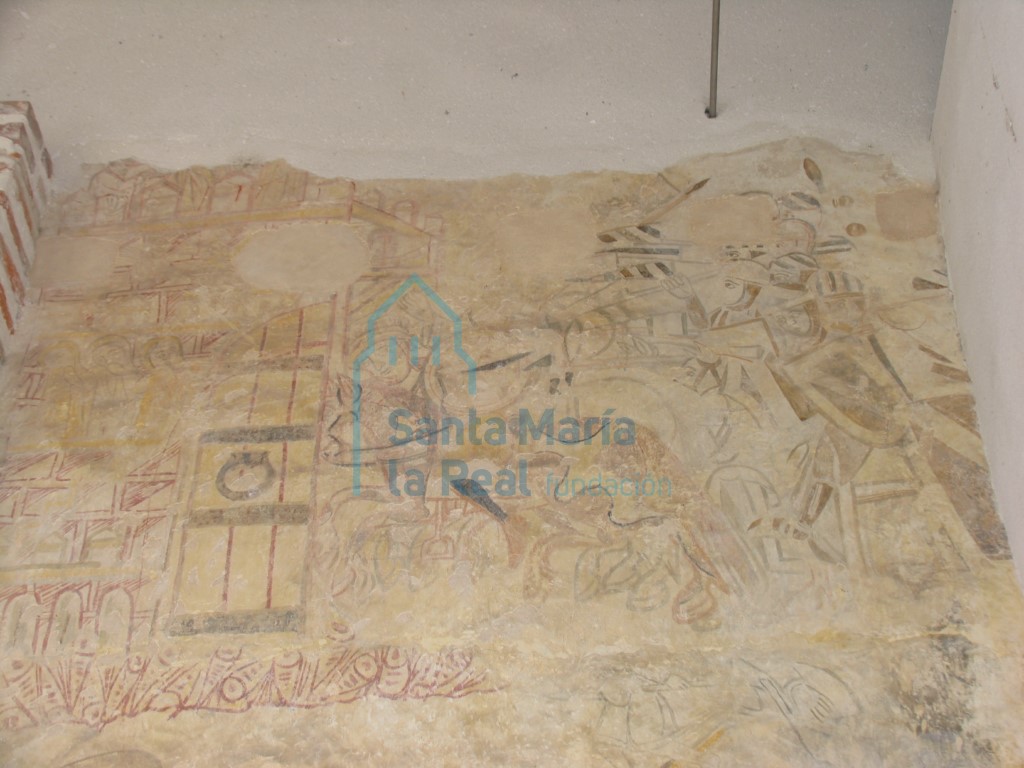 Restos de pintura mural gótica, en el pórtico Restos de pintura mural gótica, en el pórtico