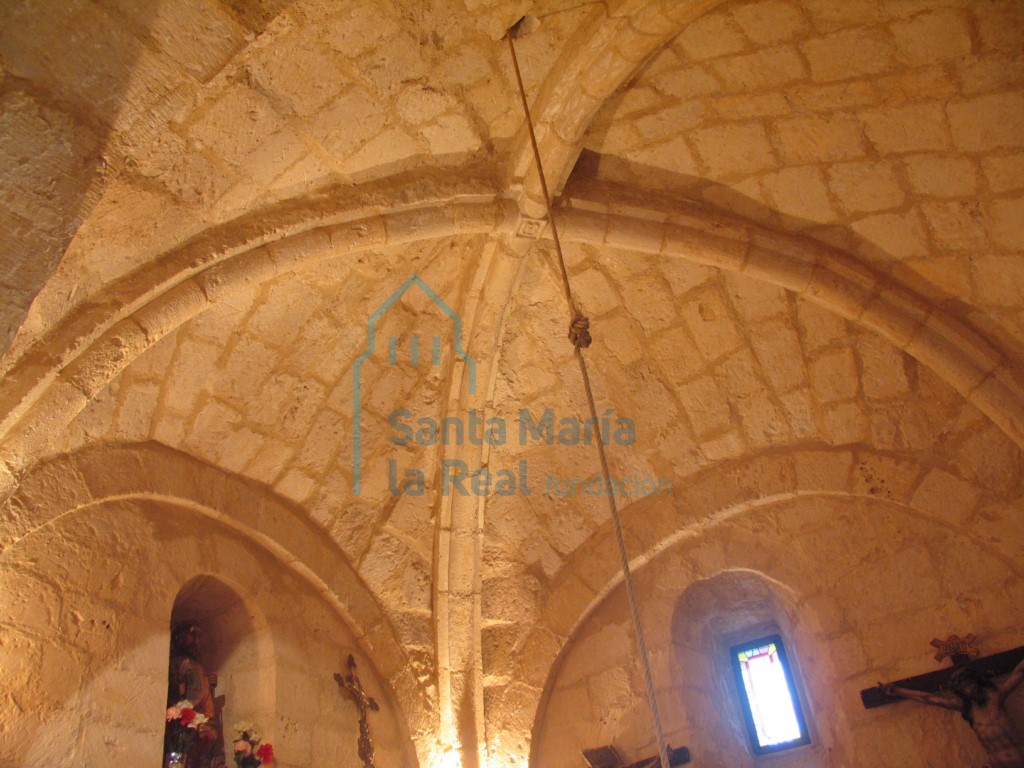 Vista de la bóveda de crucería del baptisterio