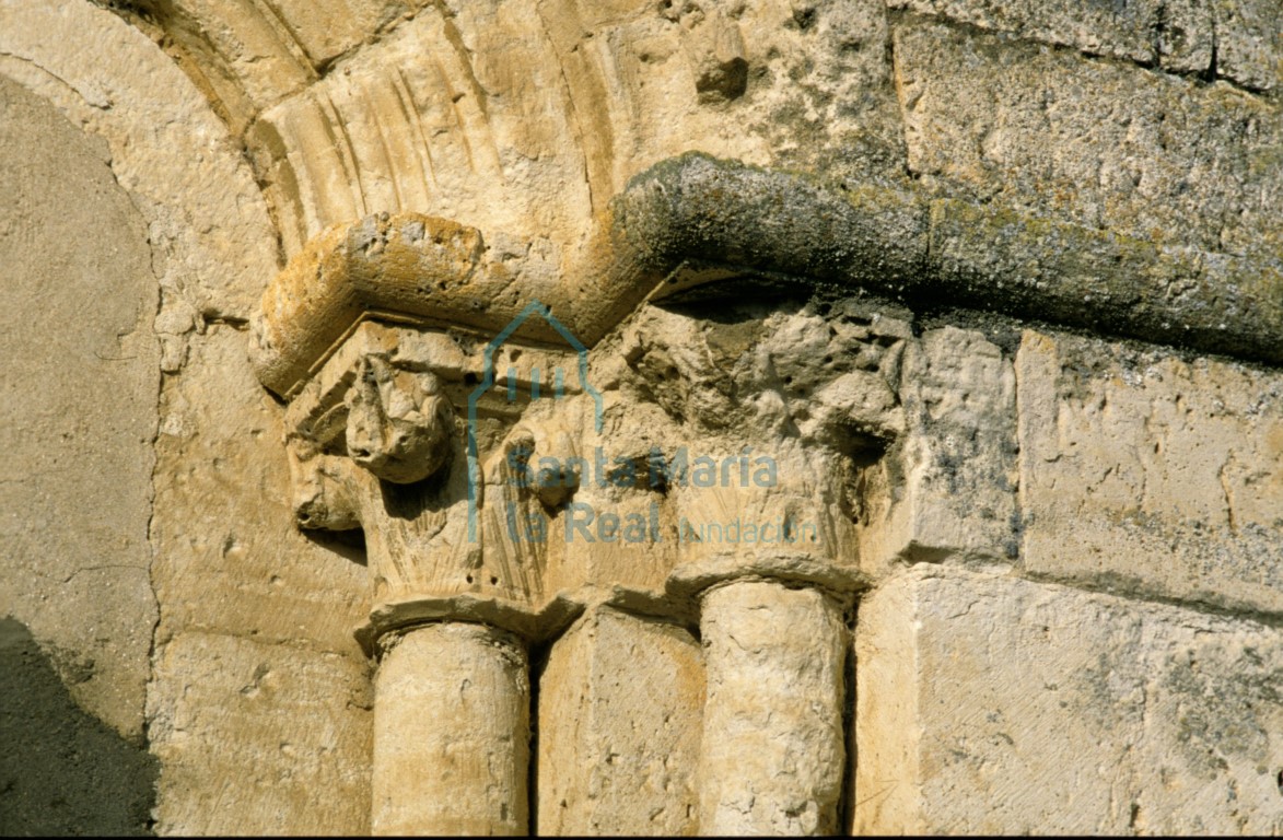 Capiteles de la ventana en el muro occidental de la capilla funeraria del muro norte: motivos vegetales