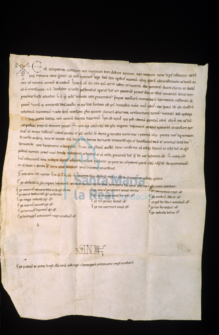 Carta de donación de Alfonso VII de la iglesia de Santo Tomé