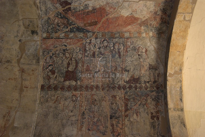 Pinturas del muro de la epístola de la bóveda del presbiterio