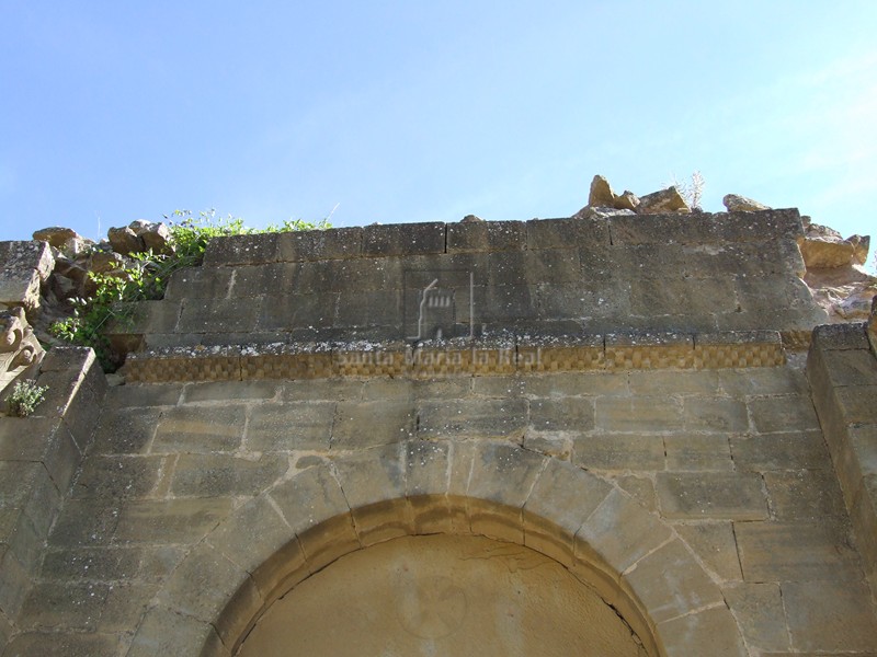 Detalle del muro sur al interior